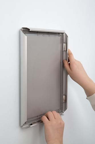 DISPLAY SALES A4 Silver Snap Frames | Set of 10 Clip Frames Profile 25mm | Poster Holder and Certificate Holders | Ideal for Offices, Shops, Restaurants and Events