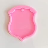 Shiny Police Badge Blank Silicone Keychain molds Epoxy Resin Molds DIY Silicone Key Ring Mold Pendant Mold
