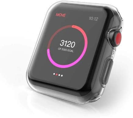 One Armor Transparent Cover for Apple Watch Series 4/3/2 360 Full Soft Clear TPU Screen Protector Case for Apple Watch 44MM /42MM/ 40MM/ 38MM (44 MM)