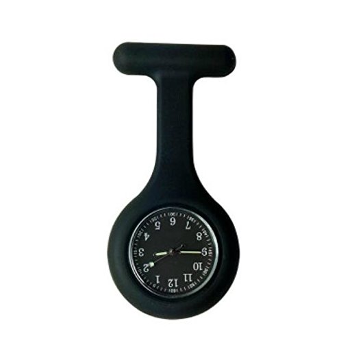 Zehaer Silicone Nurse Pocket Watch,Glow in Dark, Doctor Medical Brooch Fob Watch