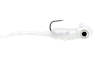 Northland Tackle Rigged Tungsten Broom Bug Ice Fishing Jigs with Sharp Hooks, 2 Pre-Rigged Jig Heads & 3 Extra Ice Fishing Plastics, Tungsten Jig Heads for Panfish, 1/28 & 1/16 Oz, 5 Colors