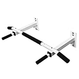 Yes4All Wall Mounted Pull Up Bar/Chin Up Bar - White