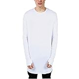 OLRIK Mens Thumb Hole Cuffs Long Sleeve T-Shirt Basic Tee