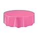 Hot Pink Solid Round Plastic Table Cover (84