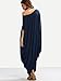 Verdusa Women's Boho One Off Shoulder Caftan Sleeve Harem Maxi Dress Navy L