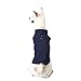 Gooby Fleece Vest Dog Sweater - Navy, Small - Warm Pullover Fleece Dog Jacket with O-Ring Leash for Small to Medium Dogs