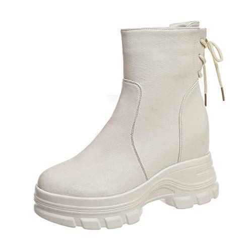 Women Flock Black Shoes Marten Platforms Boot Winter Soft Footwear
