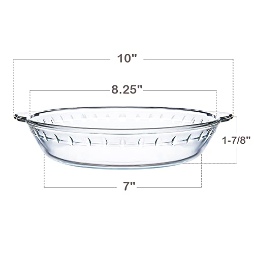 Kingrol 3 Pack Glass Pie Plates with Handles, 9 Inches Baking Dishes