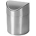 Sanmersen Mini Stainless CounterTop Trash Can with Lid,Small Desk Trash Can Recycling Trash Bin Kitchen Desktop Bathroom Office Wastebasket 1.5 L / 0.40 Gal