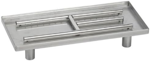 Fireside Distributors 22 in. Rectangular Pedestal Gas Burner in Stainless Steel Finish