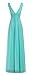 Bislu Women's Sexy V-Neck Ruched Waist Long Prom Evening Gown Bridesmaid Dress