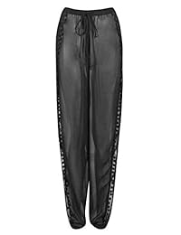 SELINK - Pantalones largos de chifón para mujer