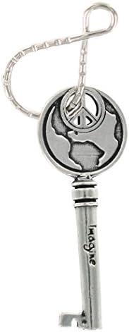 Imagine with World Peace Key Antique Style Blessing Keyring Key Chain