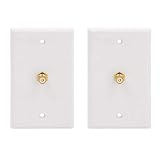 VCE 2-Pack Single RCA Connector Wall Plate for Subwoofer Audio Port-White