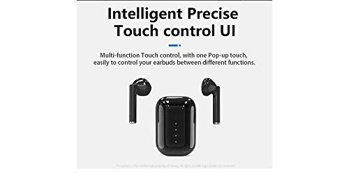 Bluetooth Earbuds True Wireless Earbuds with Mic Sports Headphones in Ear TWS with Wireless Charging Case Auto Pairing for iPhone Android (White)