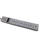 C&E CNE75969 15-Feet Surge Protector Flat Rotating Plug 6 Outlet Horizontal Outlets Plastic Power Cord