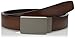 Perry Ellis Men's Portfolio Leather Reversible Belt with Matte Gunmetal Plaque Buckle (Sizes 30-44 Inches)