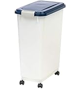 IRIS 47 quart Airtight Pet Food Container, Navy/Pearl