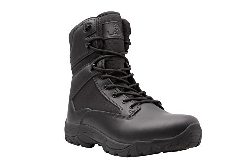 LAPG Men's Classic 8 Side Zip Duty/Uniform Tactical Boot -Black