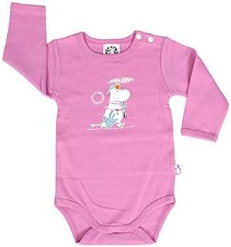 Moomin Cute Baby Boys / Girls Romper, Bodysuit, Jumpsuit, Pyjamas with Long Sleeves, Pink, 100% Cotton, Age 3 - 24 M (74 - 12-15 Months)