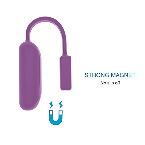 Colorful Replacement Accessory Magnetic Clip Clasp Strap For Fitbit Flex 2 (No Tracker) (Black&Purple)