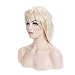 Anime Cosplay Synthetic Full Wig with Bangs 20 Styles Short Layered Fluffy Hair Oblique Fringe Full Head Unisex for Man and Women Girls Lady Fashion (Linen Blonde)