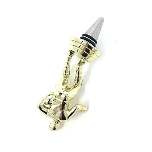 Rugby Wine Bottle Stopper - Handmade with Stainless Steel Base and Repurposed Trophy Top