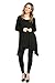 Frumos Womens Tunic Tops for Leggings Round Neck Top Black 2X-Large