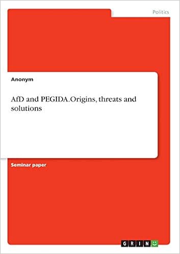 Afd And Pegidaorigins Threats And Solutions Anonym - 