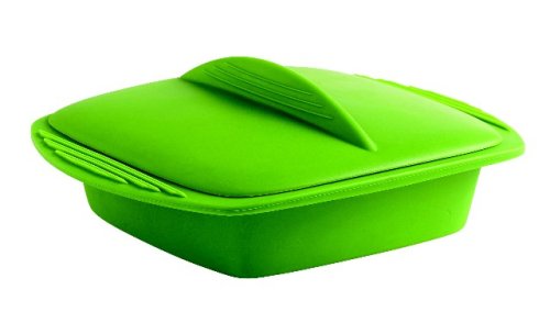Mastrad A68908 Silicone Square Steam Cooker, Green
