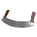 Stainless Steel Mezzaluna Rocker with 10inch Double Handle Knife/Blade & Wooden Grip, Offers the Best KitchenAid in Home & Restaurant Cookware.
