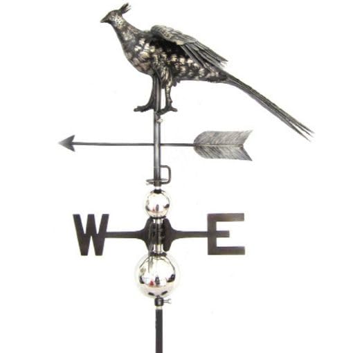 A. Perry PY0805 Size: 58cm x 43 cm x 27cm Pheasant Crowing Weathervane with Garden Stake