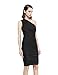 Dresses for Women Party One Off Shoulder Sleeveless Bodycon Shift Cocktail Tunics Pleated Wrap Frocks Black