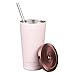 Ted Baker | Tumbler and Straw | 480ml | Stainless Steel | Pink | Double Walled Insulation