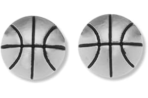 SPORTYBELLA Basketball Stud Earrings - Basketball Jewelry- Basketball Gifts for Women, Teen and Girl Players and Fans
