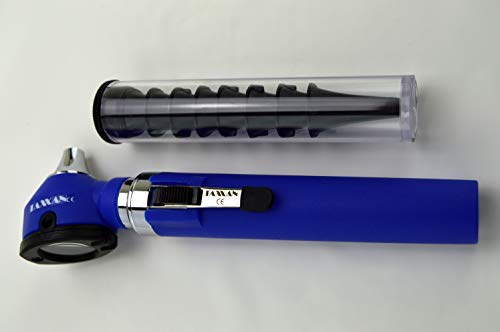 TAXXAN Fiber Optic Otoscope Set Blue in CASE ENT Diagnostic Set Otoscope with Disposable Speculum