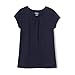 French Toast Big Girls Short Sleeve Crew Neck Tee, Navy, 10/12