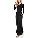 YS.DAMAI Women's Long Sleeve Loose Plain Maxi Dress Casual Long Dresses with Pockets