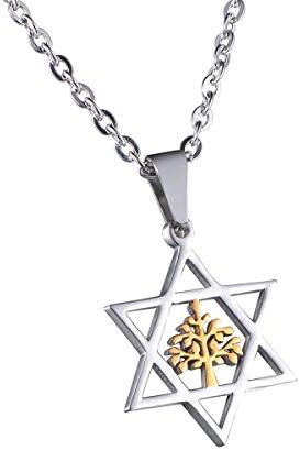 LiangGui Hexagram Six-Pointed Jewish Star of David Pendant Necklace