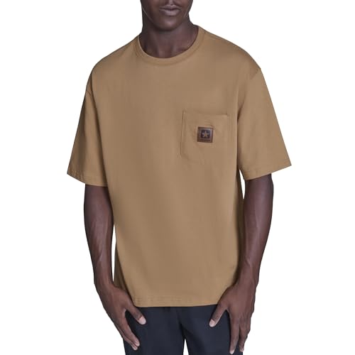Converse Mens Box Patch T-Shirt, Honey, X-Small