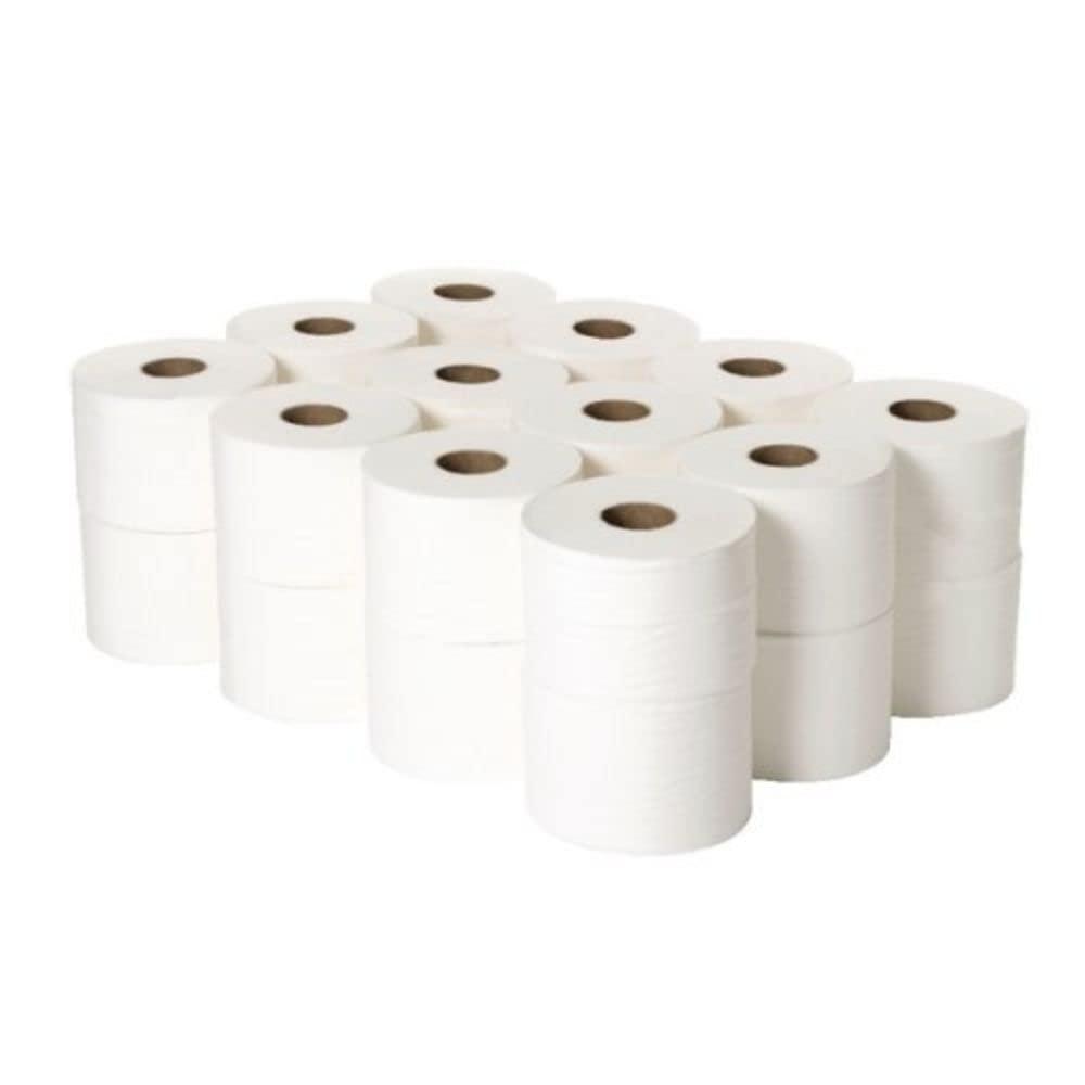 2Work 2W06439 Micro Twin 2-Ply Toilet Roll 125m (Pack of 24), White