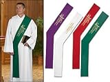 Alpha Omega Wheat Deacon Stole (White)