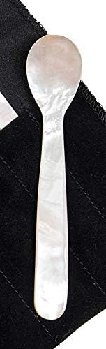 Long Mother of Pearl Spoon - 4.5" - Ocean Pearl Caviar Serving Utensil (1)