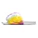 OCICI Girls Flat Slipper Flip Flop Faux Fur Soft Slide Slippers Women's Comfort Anti-Skid Sole Indoor Outdoor House Slippers-Rainbow