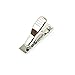 Mens Tie Clip Metallic Finish Super Slim- Vintage Style Modern Design Perfect for Skinny Ties (Silver Tone)