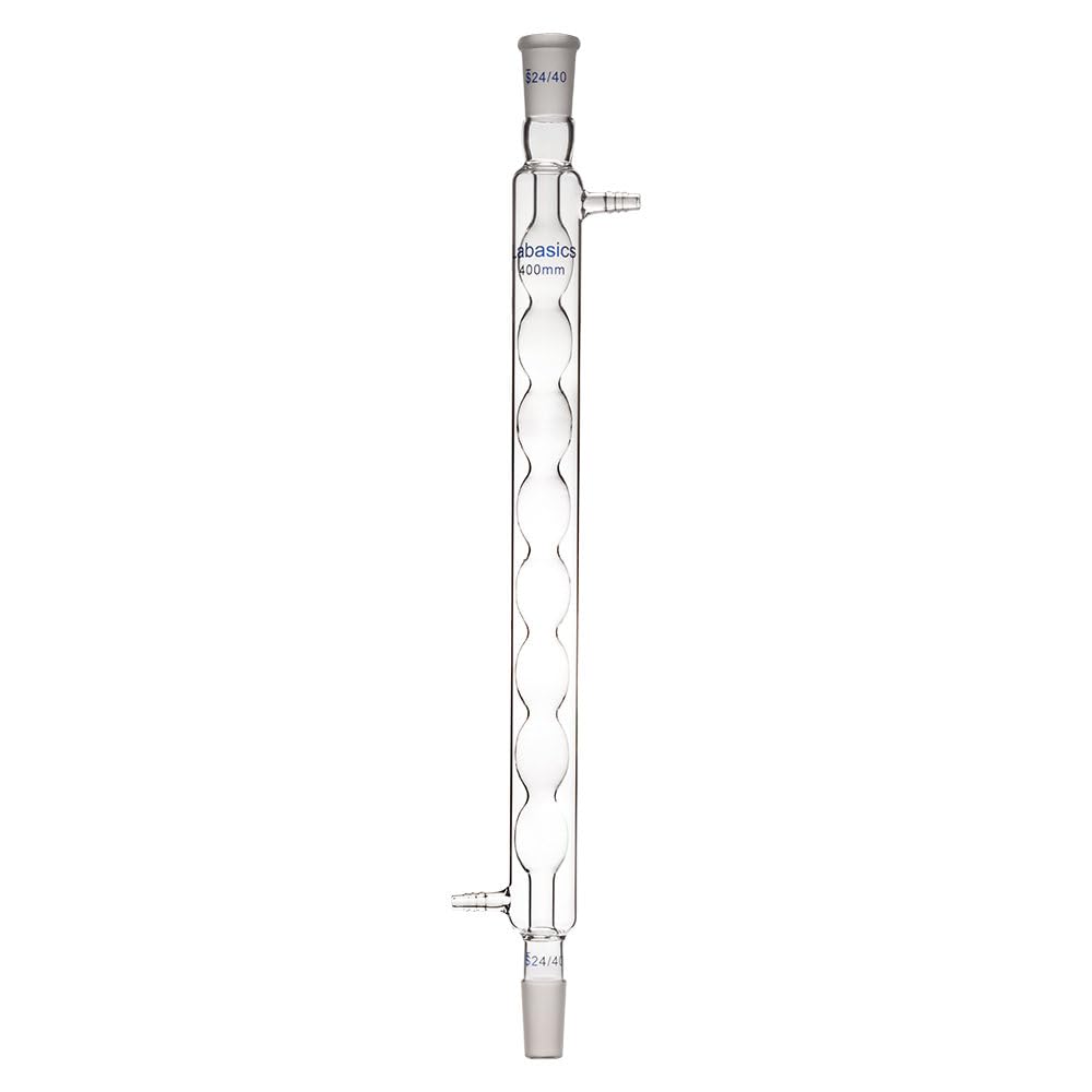 Labasics Borosilicate Glass Allihn Condenser with 24/40 Joint 400mm Jacket Length Lab Glass Condenser