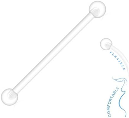 The Jewelry Archivist Original #1 Surgical & Hospital Grade Pregnancy Maternity Bio Flex Flexible Belly Button Retainer Nickel/Allergy Free - 16G/3mm Balls