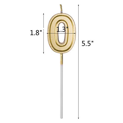 Belleone Birthday Cake Candle Numbers Decoration - Number Candle Set for Birthday Cake Cupcake Topper Decoration Birthday Party Celebration (Gold Number 0) - Thumbnail 5