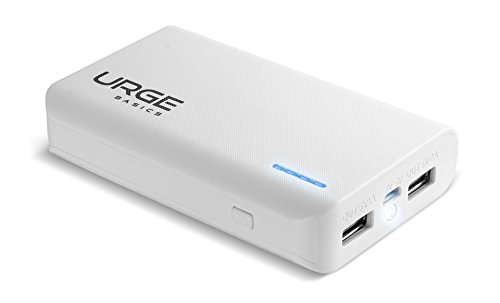 URGE Basics 6,000mAh Powerbank with Dual USB with LED Flashlight - Retail Packaging - White