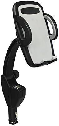 Cell Phone Holder for Car, 2-in-1 Universal Car Mount Holder Phone Charger Cigarette Lighter Power Adapter for iPhone, Samsung Galaxy and More Smartphones